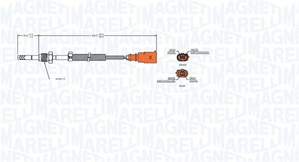 Levně Čidlo, teplota výfukových plynů MAGNETI MARELLI 172000027010