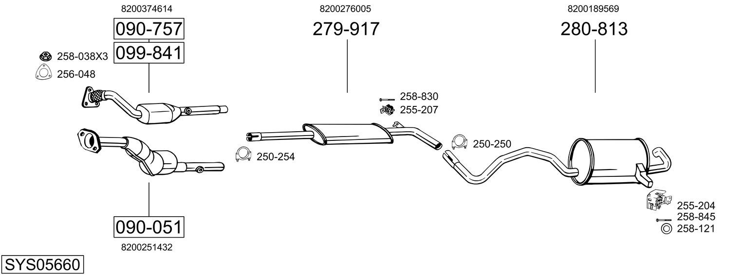 Układ wydechowy BOSAL SYS05660