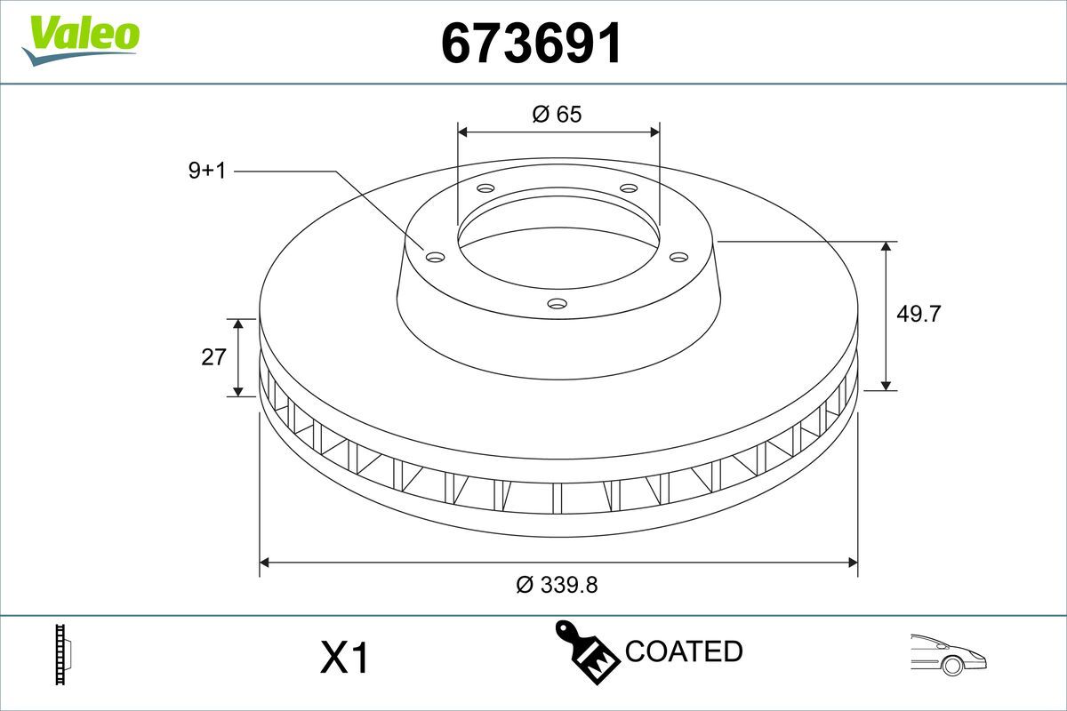 Tarcza hamulcowa VALEO 673691