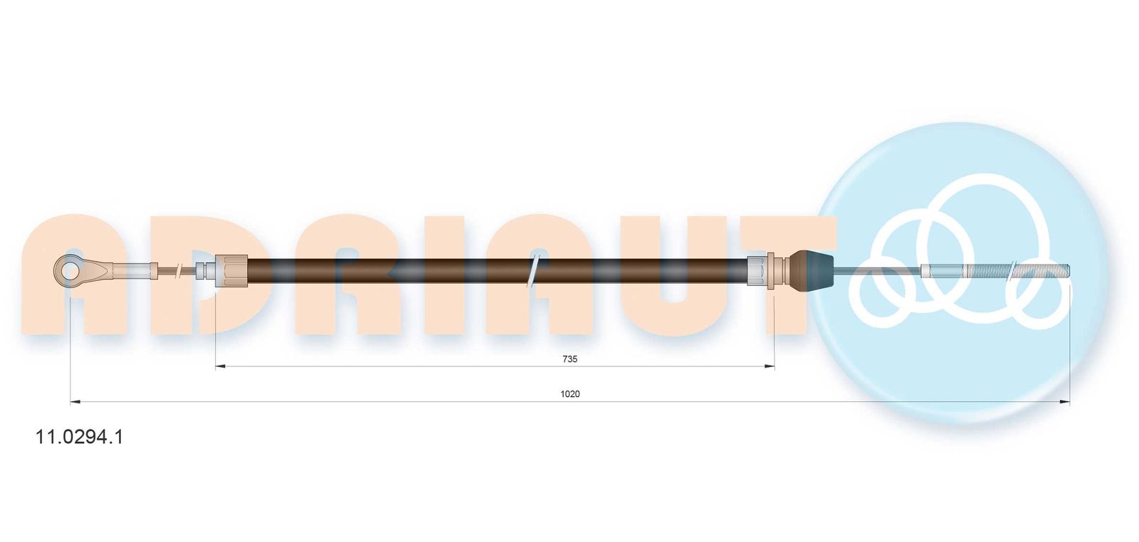 Cablu, frana de parcare ADRIAUTO 11.0294.1