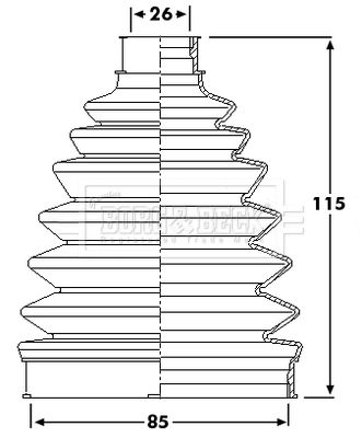 Zestaw osłon, wał napędowy BORG & BECK BCB6207