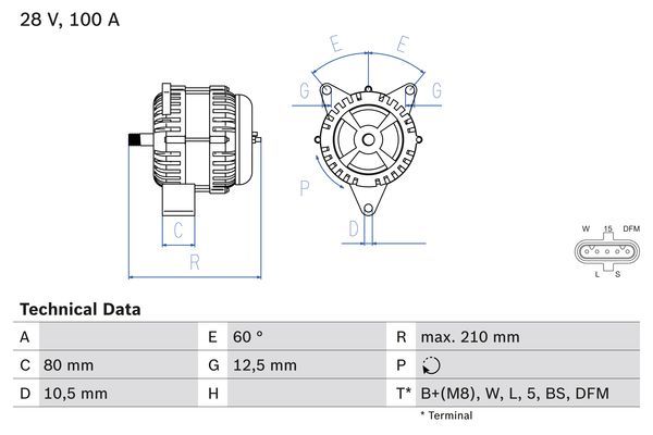 Alternator BOSCH 0 986 048 110