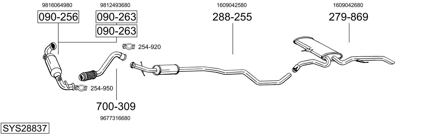Układ wydechowy BOSAL SYS28837