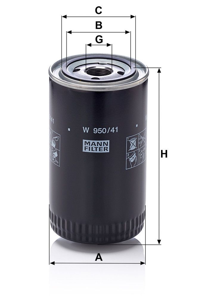 Levně Olejový filtr MANN-FILTER W 950/41