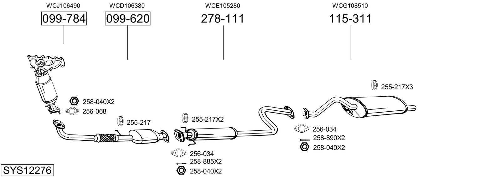 Układ wydechowy BOSAL SYS12276