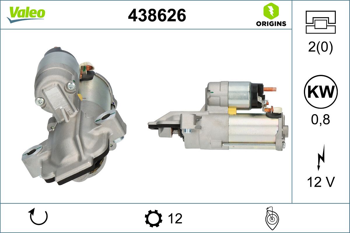 starter VALEO ORIGINS NEW OE TECHNOLOGY 438626