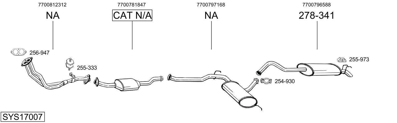 Układ wydechowy BOSAL SYS17007
