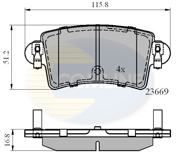 Zestaw klocków hamulcowych, hamulce tarczowe COMLINE CBP01036