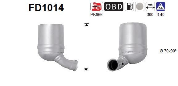 Filtr sadzy / filtr cząstek stałych, układ wydechowy AS FD1014