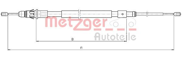 Cięgło, hamulec postojowy METZGER AUTOTEILE 10.4717