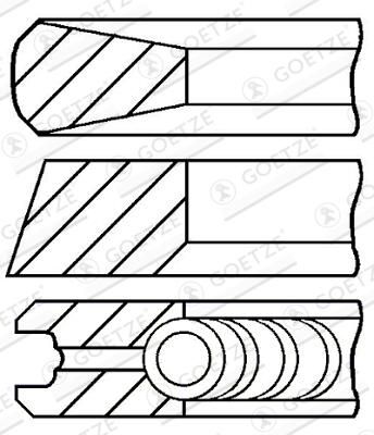 Set segmenti piston GOETZE ENGINE Goetze Diamond Coated® LKZ-Ring® 08-436700-00