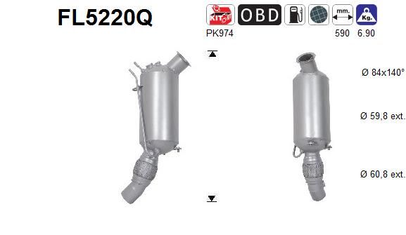 Filtr sadzy / filtr cząstek stałych, układ wydechowy AS FL5220Q