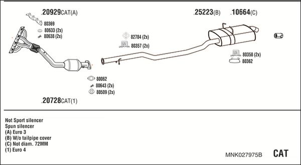 Układ wydechowy WALKER MNK027975B