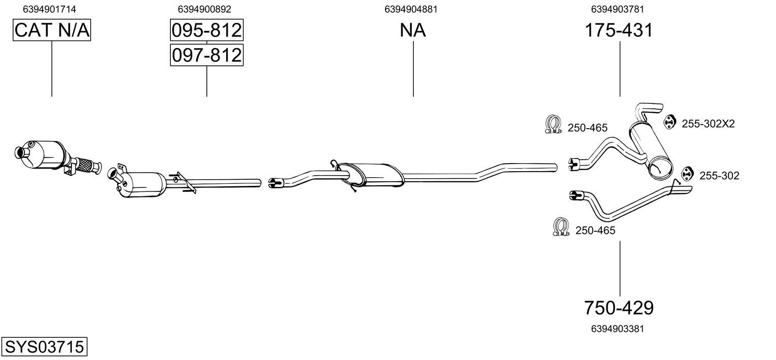 Układ wydechowy BOSAL SYS03715