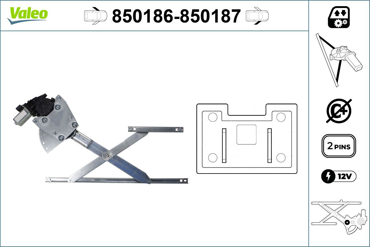 Mecanism actionare geam VALEO 850186