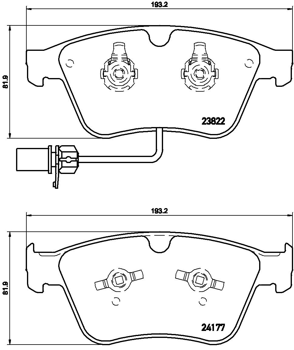 Levně Sada brzdových destiček, kotoučová brzda BREMBO P 05 003
