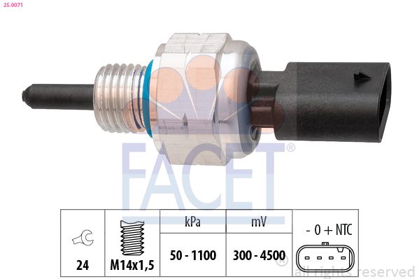 Czujnik, ciśnienie oleju FACET 25.0071