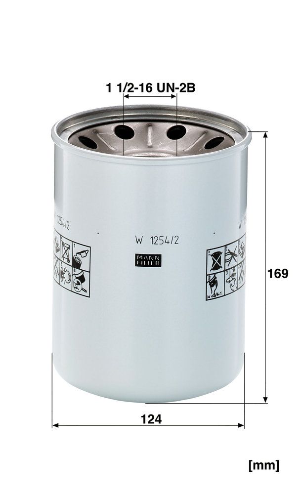 Levně Filtr, pracovní hydraulika MANN-FILTER W 1254/2 x