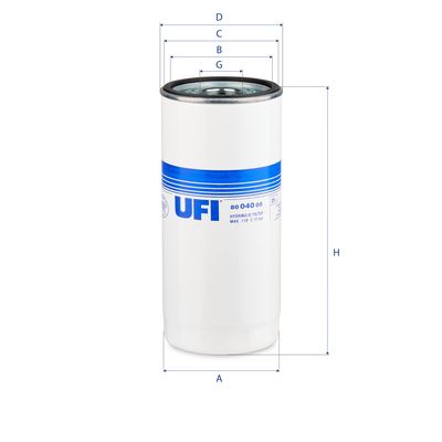 Filtru hidraulic, sistem directie UFI 80.040.00