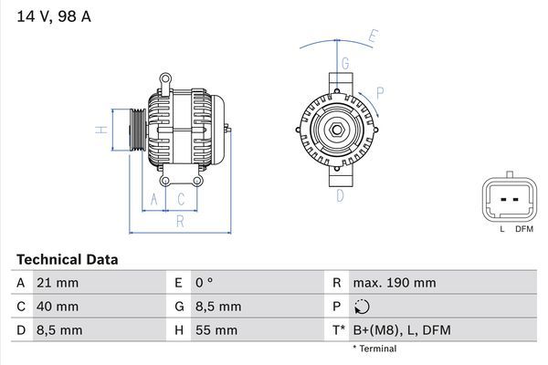 Alternator BOSCH 0 986 042 770