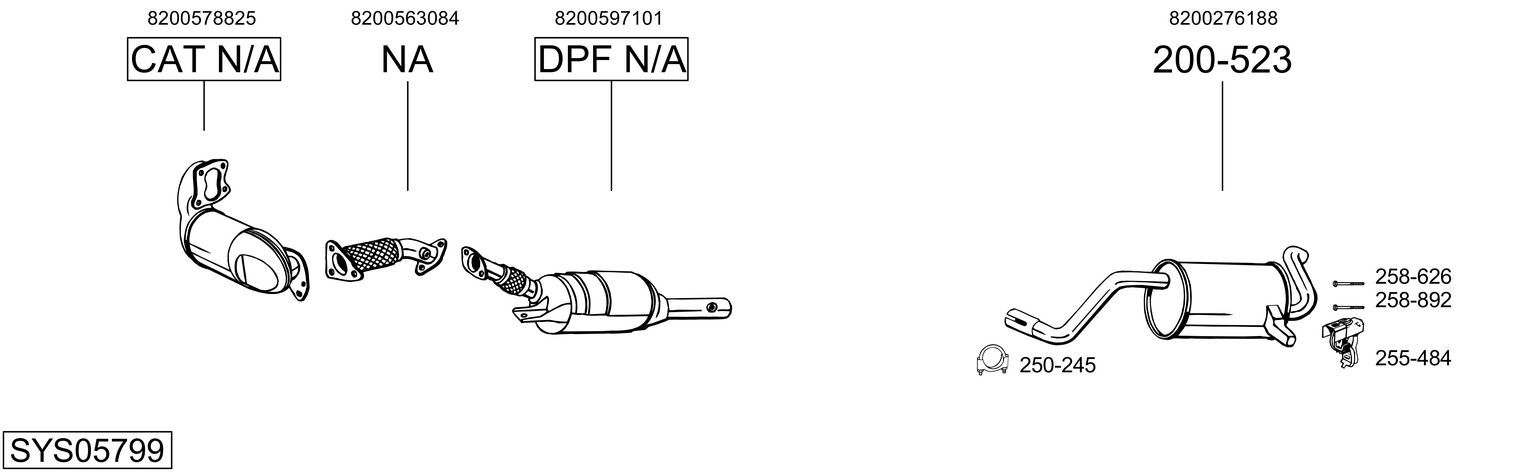 Układ wydechowy BOSAL SYS05799