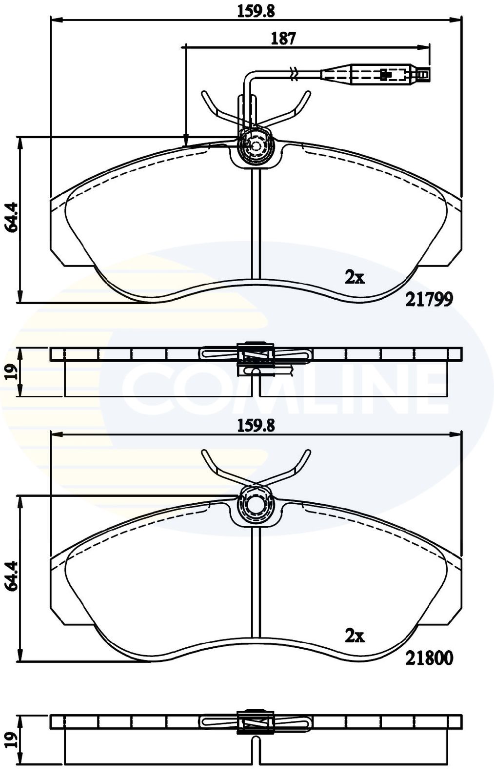Zestaw klocków hamulcowych, hamulce tarczowe COMLINE CBP1275