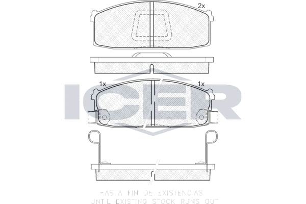 Zestaw klocków hamulcowych, hamulce tarczowe ICER 180525