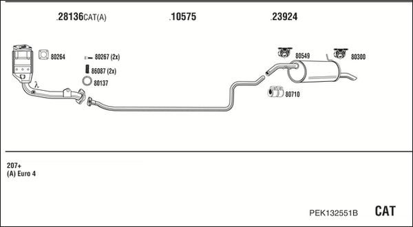 Układ wydechowy WALKER PEK132551B