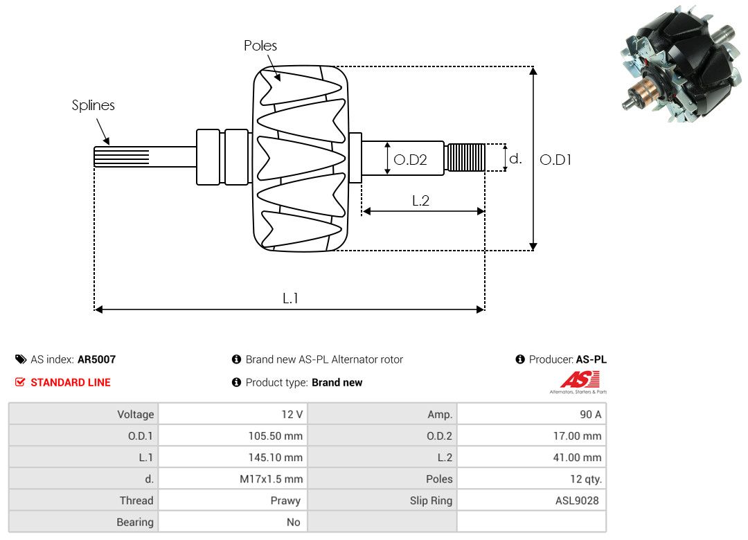 Levně Rotor, generátor AS-PL AR5007