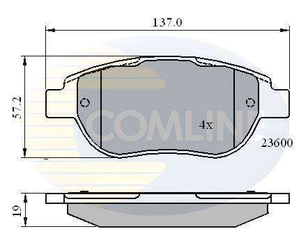 Zestaw klocków hamulcowych, hamulce tarczowe COMLINE CBP01748