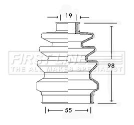 Zestaw osłon, wał napędowy FIRST LINE FCB2418