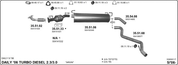 Układ wydechowy IMASAF 539000117