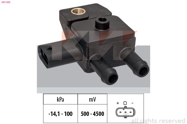 Czujnik, ciśnienie spalin KW 493 306