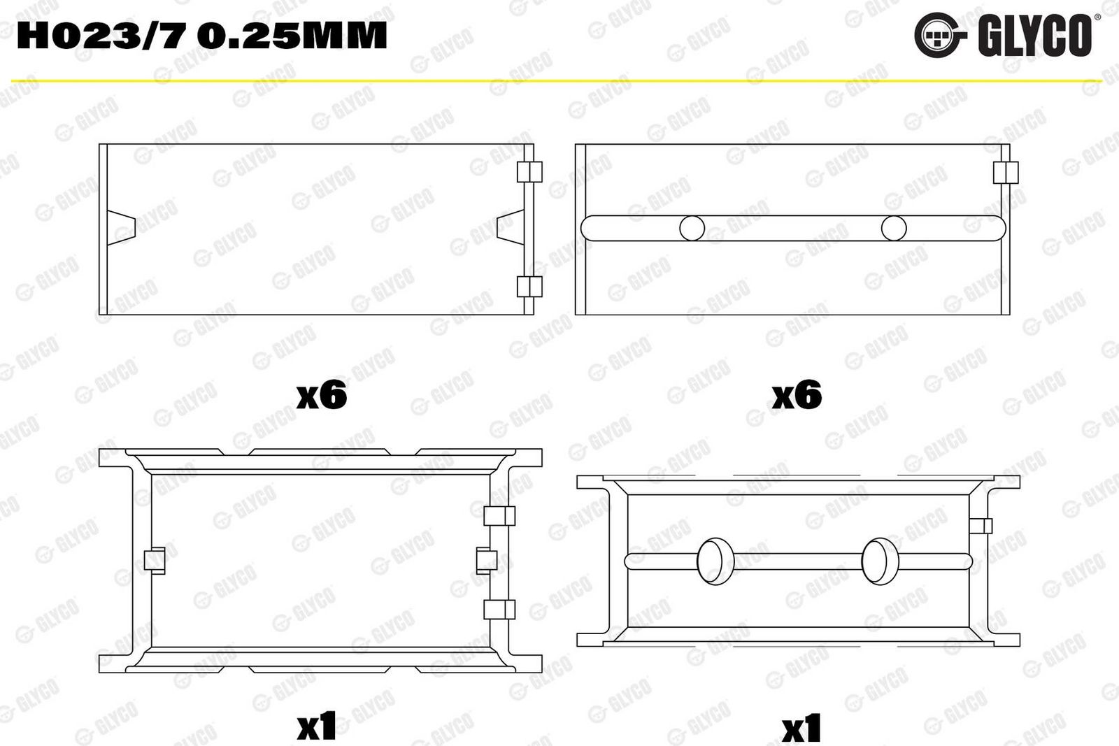 Cuzinet arbore cotit GLYCO H023/7 0.25mm