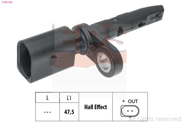 Czujnik, prędkość obrotowa koła EPS 1.960.180
