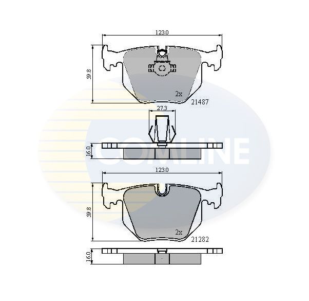 Zestaw klocków hamulcowych, hamulce tarczowe COMLINE CBP01547