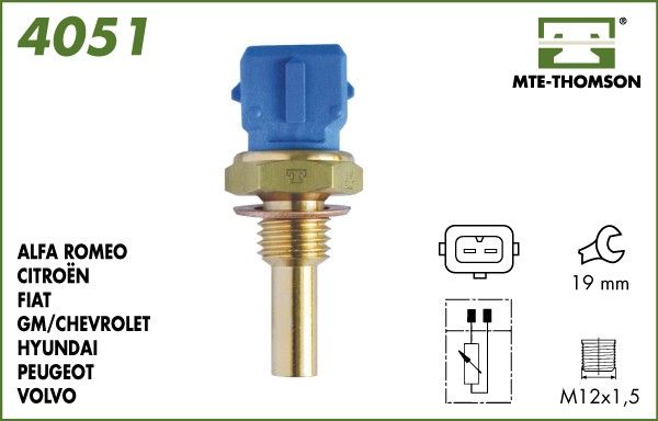 Czujnik, temperatura płynu chłodzącego MTE-THOMSON 4051