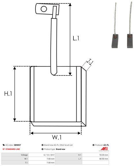 Levně Uhlíkový kartáč, generátor AS-PL OB9057