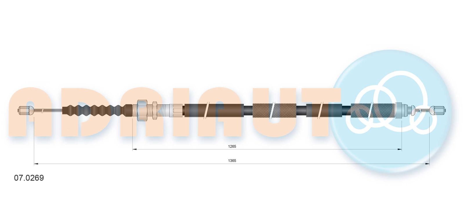 Cablu, frana de parcare ADRIAUTO 07.0269