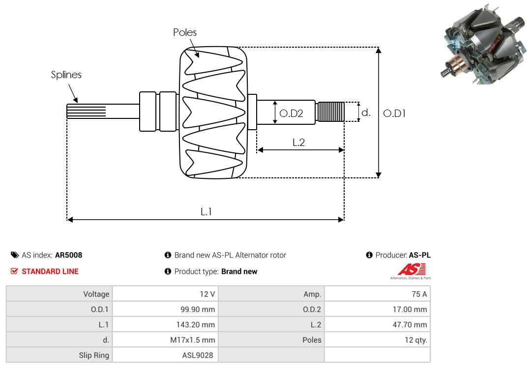 Levně Rotor, generátor AS-PL AR5008