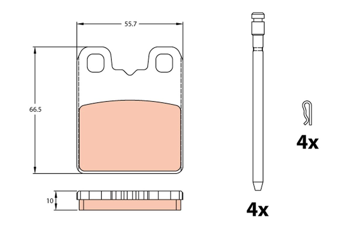 set placute frana,frana disc TRW GDB2322