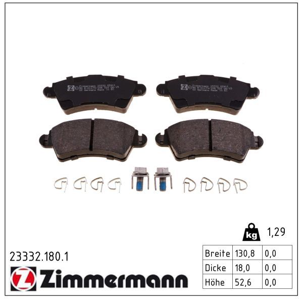 Sada brzdových destiček, kotoučová brzda ZIMMERMANN 23332.180.1