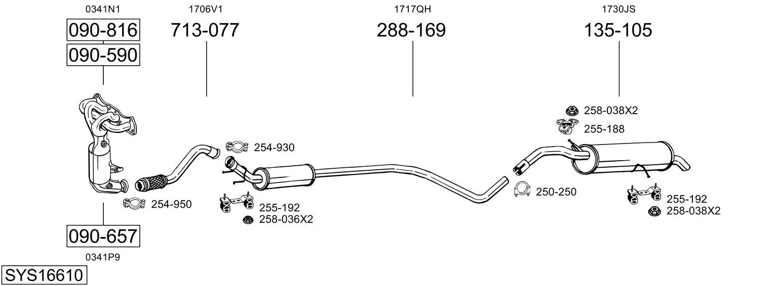 Układ wydechowy BOSAL SYS16610