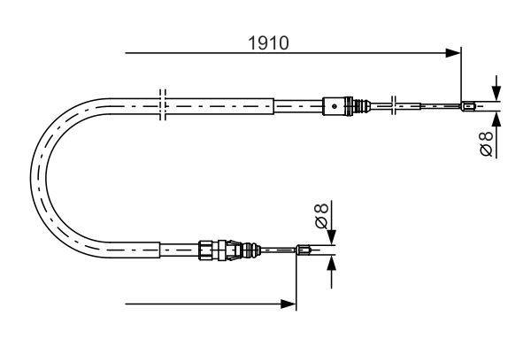 Cięgło, hamulec postojowy BOSCH 1 987 482 323