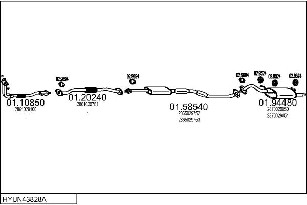 Układ wydechowy MTS HYUN43828A005572