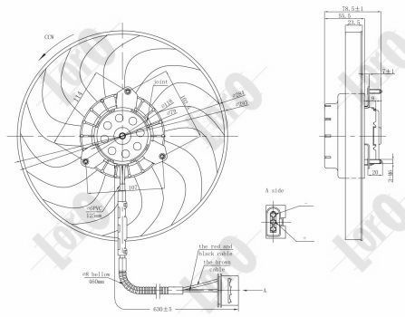 Wentylator, chłodzenie silnika ABAKUS 053-014-0019