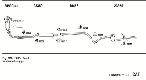 Układ wydechowy WALKER SKK019271BC