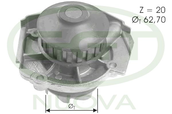 Pompă de apă, răcire motor GGT PA10771