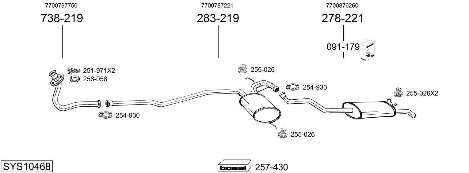 Układ wydechowy BOSAL SYS10468