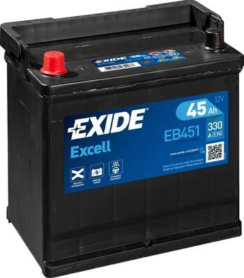 Autobaterie Exide Excell 12V, 45Ah, 330A, EB451